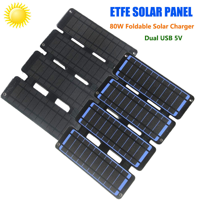 Solar Charger Panel Foldable - Pannello solare pieghevole 80W ETFE USB