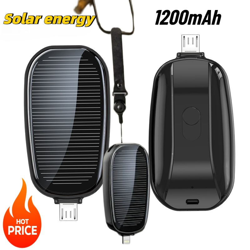 Solar Charger Panel Foldable - Mini power bank solare da 1200mAh,