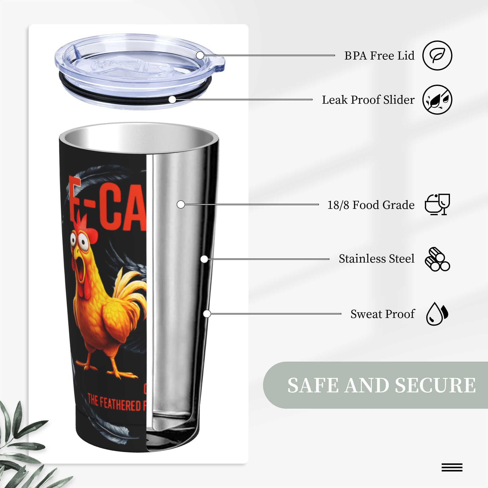 Tumbler Isolato FCAWF con Cann - Stainless Steel Straw recensione e prezzo